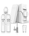 IceJoy 3-Stage Ultra-Filtration Under Sink Water Filter System, 0.01?m Precision, Tankless Design with Faucet & Smart Panel, Includes Extra Set of PPC, CTO & UF Replacement Filters, 4000 Gallon Capaci