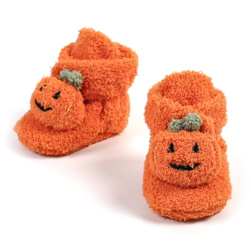 Girls Wedges Infant Halloween Booties Soft Baby Pumpkin Santa Winter Warm Fleece Slippers Snow Boots Crib Girls Shoes4