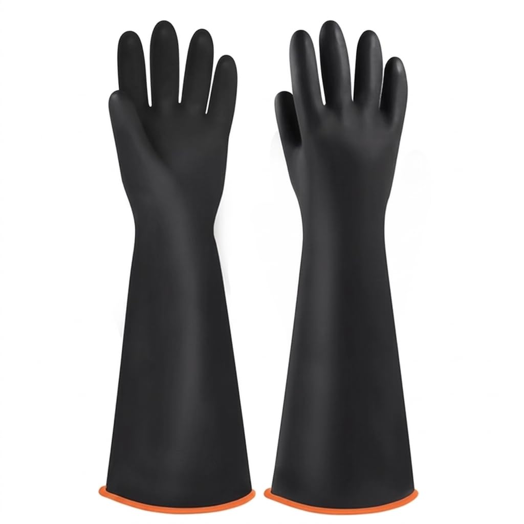 KSVFTB Long Rubber Gloves, Heavy Duty Long Rubber Gloves Elbow Length, Gauntlet Gloves for Chemical Handling and Industrial Cleaning, 55cm Extended Protection