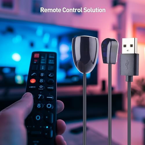Cable Matters Infrared Remote Extender Cable - 10ft, IR Repeater Kit Cable, IR Extender, USB Infrared Remote Blaster Cord Up to 15ft Signal Range, NOT Compatible with RF Signals