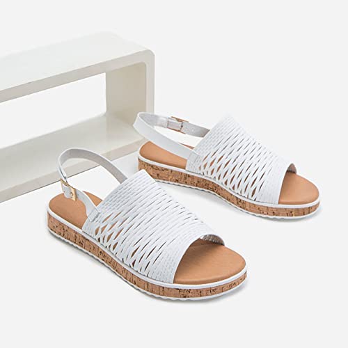 Sandales compensées blanches à strass pour sublimer chaque pas - 7