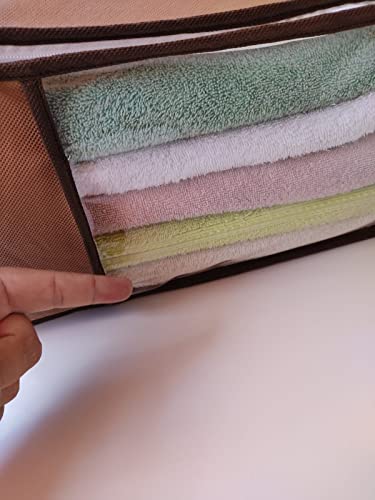 4 Organizador multiuso para guarda roupa (BEGE) Premium 45x45x20cm Ziper duplo reforçado-Organizalux