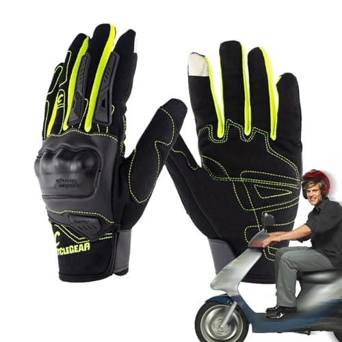 Samuliy Guantes de bicicleta de montaña | Guantes de bicicleta con protección de nudillos con pantalla táctil | Guantes de motocross transpirables con protección anticaídas para bicicletas de montaña