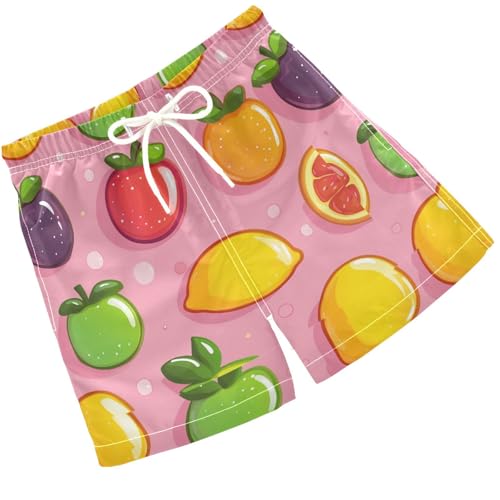 Pigsaly Boys' Swim Board Shorts Cute Peach Strawberry Pear Mango Gummy Jelly Candy Boy's Swim Trunks Kids Swimwear 5T