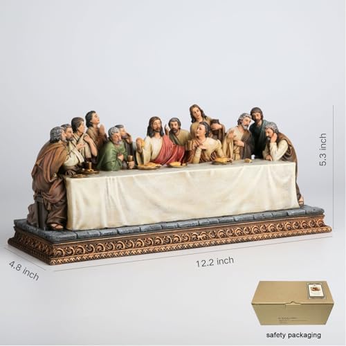 Estatua religiosa La Última Cena 12.2" Full Color miniatura 3