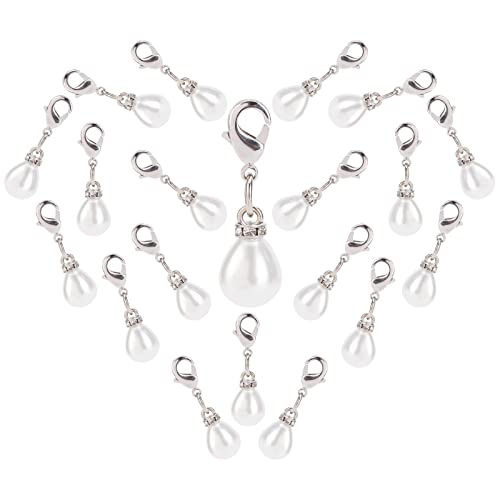 Breloques goutte d'eau acrylique blanc baroque légères pour boucles