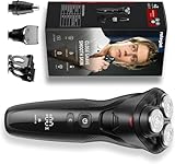 rategist Men's 3-in-1 Electric Shaver & Trimmer Kit: Turbo Speed for a Close Shave, IPX7 Waterproof, Complete Travel Grooming Set for Beard, Nose & Sideburns