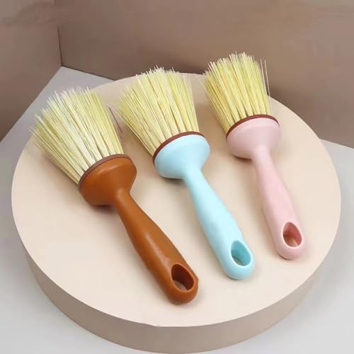 Image of 3 PCS Plastic Handle Dish Scrub Brushes Cleaning Scrubbers Brushes for Washing Kitchen Dishwashing and Cleaning
