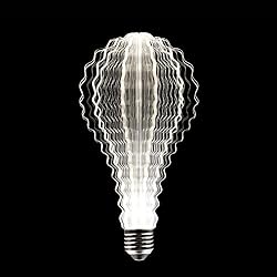 Bombillas Decorativas En Leroy Merlin In The Loop Bombilla decorativa 3d de plexiglás Casquillo E27 Sweet Wavy LED de 21 cm, 2 W, transparente