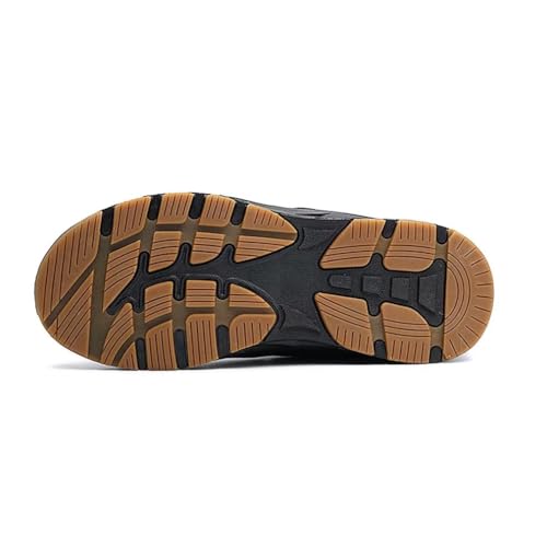 Jakcuz Men Snow Boots Water Resistant Non-slip Winter Shoes with Fuzz Lined Warm High Top Boots for Men3