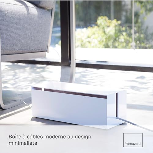 Boîte range-câbles Yamazaki 2707 blanche en résine PC-ABS de 40 cm - 3