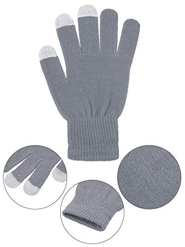 Image of Pangda 12 Pairs Winter Touch Screen Gloves for Men Women Stretch Knitted Texting Gloves Warm Windproof Solid Color Mittens