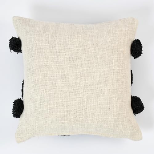 Image of Furnistitchs Premium Decorative Throw Cushion Pillow Cover Boho Home Decor - Living Room Bedroom Couch Sofa Cushion Covers 16 inch x 16 inch (2, Black Circles)