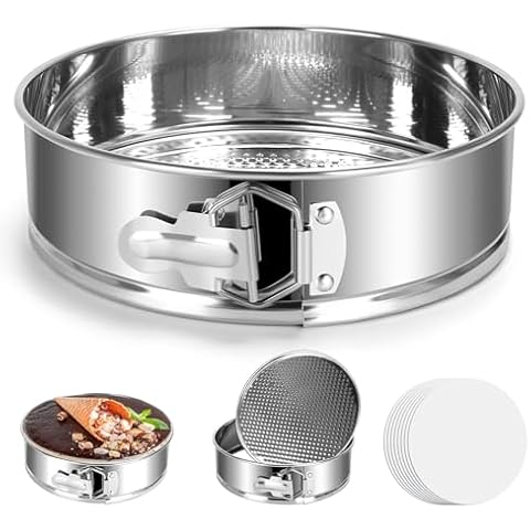Stainless Steel Springform Cake Pan, 7" Nonstick Leakproof Baking Pan Set, Round Bakeware Cheesecake Pan with Removable Bottoms for Instant Pot and Oven Cover