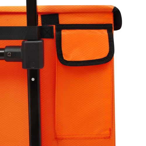 Chariot de courses pliable avec roues jusqu'à 80 kg - Grand chariot avec sac de transport pliable de 64 l - Léger et peu encombrant - Pour supermarché, camping et jardin (orange) – vue 8