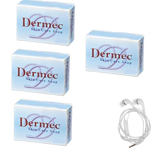 DERMEC SOAP SKIN CARE MAN WOMAN SOAP FREE EAR PHONE PACK OF 4
