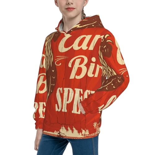 Rooster Crowing In The Farm Kid Hoodies Boys Sweatshirts Girls Pullover with Pocket2