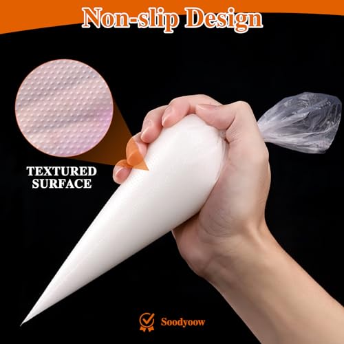 Soodyoow Piping Bag and Nozzles Set including Coupler, 100 Pcs Icing Piping Bags, Disposable Pastry Bag - Image 4