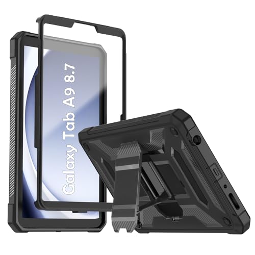 Samsung Galaxy Tab A9 Case 8.7 inch 2023, TrendGate Lightweight Shockproof Armor Series Full Cover Built-in Screen Protector with Stand for Galaxy Tab A9 8.7'' (SM-X110/X115/X117) - Black