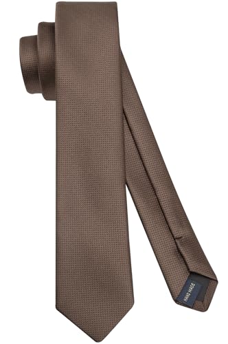 HISDERN Herren-Krawatte braun schmale Krawatten für Männer klassische Seiden-Hochzeitskrawatten formell 6cm