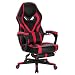 Produktbild WOLTU Gaming Stuhl Racing Stuhl Chefsessel Bürostuhl Arbeitsstuhl Schreibtischstuhl Computerstuhl PC Stuhl mit Rollen Lendenstützte Fußstützte aus Kunstleder Rot BS95rt