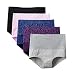 Lashapear Womens High Waist Underwear Solid Color Tummy Control Cotton Brief Panties 5 Pack, Color4, XX-Large