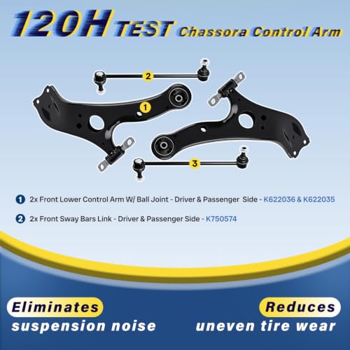 Chassora 4PCS Front Lower Control Arm Ball Joint Compatible with Toyota Sienna 2011 2012 2013 2014 2015 2016 2017 2018 2019 2020 K622035 K622036 K500187 K500188 by Chassora - Used condition - Image 5