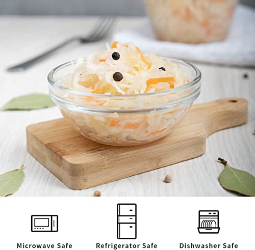 Image of WRINGO Glass Bowl for Kitchen Prep, Dessert, Dips, and Candy Dishes, Cake, Snack Bowl Set of 6 Or Nut Bowls, and Microwave Safe Clear Glass Bowls for Mixing, Storing Size 3.5 Inch (WR-11), 100 ml