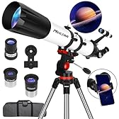 MEEZAA Telescope, Telescope for Adults High Powered Professional, 90mm Aperture 800mm Refractor Telescopes for Astronomy Beginners Fully Multi-Coated with AZ Mount Tripod & Phone Adapter & Carry Bag
