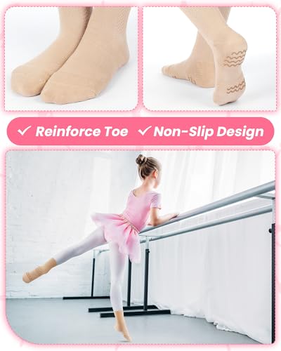 Image of Twistover 4 Pairs Dance Non Slip Socks for Dancer Women Girls Ballet Dancing Socks with Spin Spot Compression Ankle Stockings