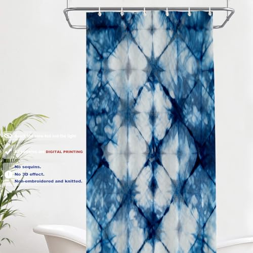 Rideau de douche bleu abstrait 72x36 pouces en polyester imperméable