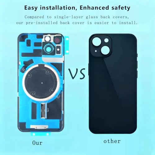 Vitre arrière iPhone 16 Plus noir face arrière de rechange objectif aimant