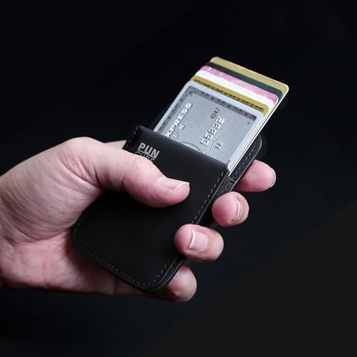 PUNCUBE Minimal Wallet 3.0 - Sleek, Functional Genuine Leather Wallet with Key Holder and AirTag Integration - Stay Organized and Connected (Key holder)3