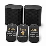 LDXDRU 100Pcs Blank Dog Tags for Engraving, Anodized Aluminum Blank Tags Keychain Blanks Metal Tag for Engraving Stamping (Black)