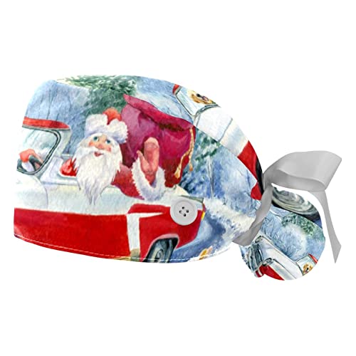 Casquettes de travail respirantes anti-transpiration lot de 2 chapeaux bouffants Noël