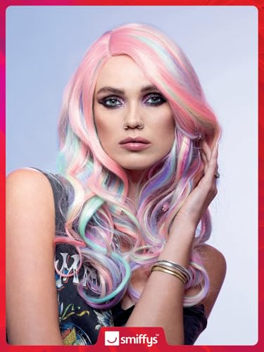 Smiffys Official Manic Panic® Unicorn Dream™ Queen Bitch™ Wig, Long Drop Curls Wig - Image 2