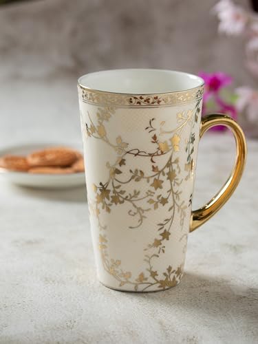Image of Clay Craft Fine Ceramic Tall Ebony Coffee /Milk Mug 1 Pc 600 ml, Mugs for Coffee, Tea Mugs, Mugs for Gift, Ceramic Tea Cups, Reusable Mugs (Set of 1)