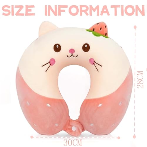 HUAYUANDA Nackenkissen Reise, Süß Cartoon U-förmiges Tier Reisekissen, Abnehmbar Memory Foam Reisekissen, Zuhause und Büro Schlafkissen, Flugzeug für Reisen