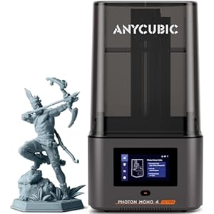 ANYCUBIC Photon Mono 4 Ultra Resin 3D Printer, 7” 10K LCD Mono Screen with COB Light Source, Max Printing Speed Up to 120mm/h, HD Touchscreen with 8 Languages, 6.04'' x 3.42'' x 6.49'' Print