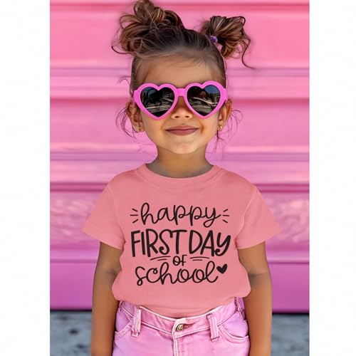 Image of Girls Boys Happy First Day of School Shirts Kid Back to School T-Shirt Kindergarten 1st 2nd Grade Outfits Tees Tops