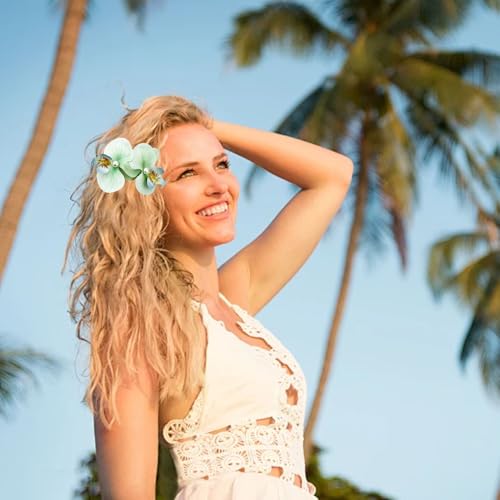 Pinces à cheveux fleur tropicale pour sublimer vos coiffures de vacances à la mer - 5