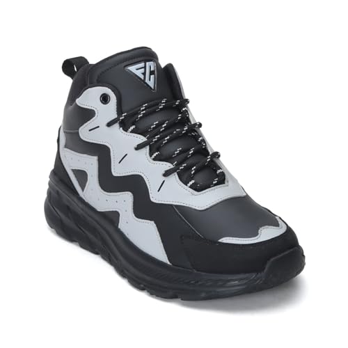 Image of FIELD CARE Casual Athletic Sneakers, Chunky Platform Design, Colour Block, Lace-up Hi-Top Gym Sports Shoes Shock Absorbing Cushioned Insole Stylish Sneakers