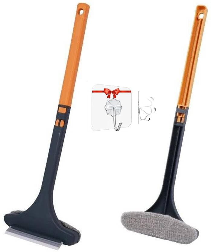 Radhav Mart 2 in 1 Mesh Cleaning Brush Wiper, Dual-Sided Window Screen Cleaner with Squeegee, Multi-Purpose Glass, Shower, Car Windshield & Screen Door Cleaning Tool