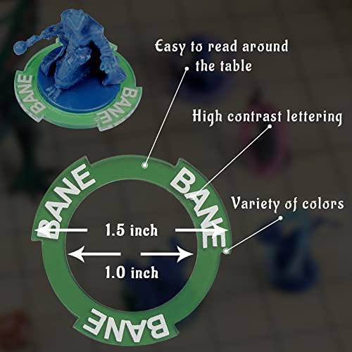 Upgraded Condition Rings 96 Pcs Status Effect Markers In 24 Conditions & Spells Magic Book Storage Box Great Dm Tool For Dungeons & Dragons, Pathfinder, D&D And Rpg Miniatures #TOP4