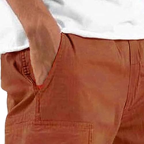 JEsilunmaMY Mens Multi Pockets Casual Cargo Pants Drawstring Outdoor Straight Joggers Pants Workout Hiking Sweatpants for Men2