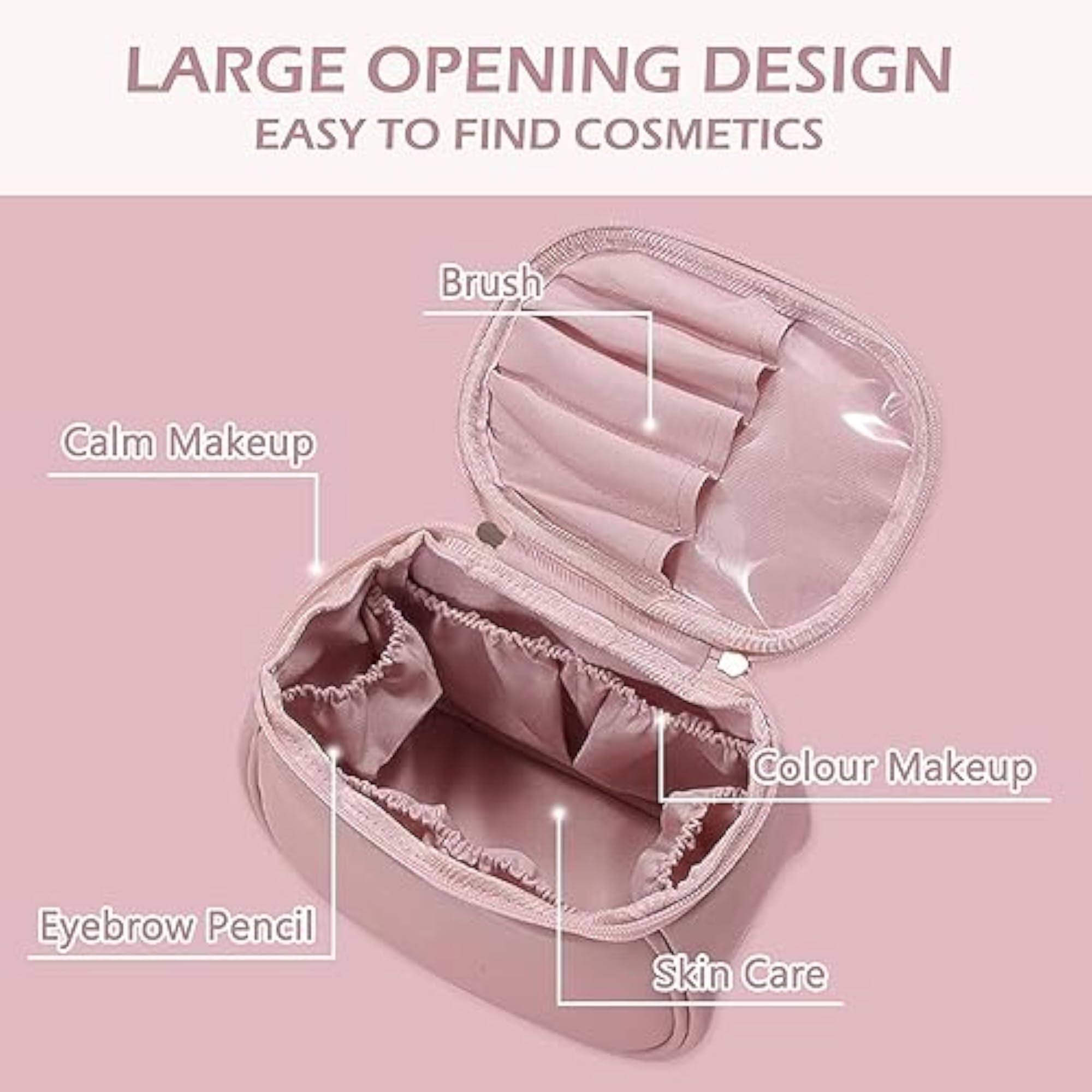 Portable Cosmetic Bag, Large Capacity Makeup Organizer