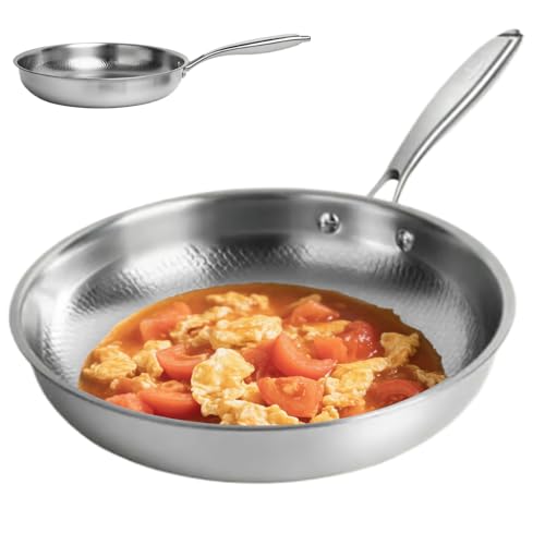 Sartén, utensilios de cocina antiadherentes y resistentes a los - Sartén para saltar de titanio martillado | Para el hogar la estufa, los panqueques, el desayuno, la carne, las verduras, el pescado