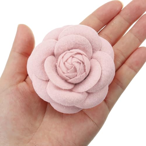 Image of PATIKIL Camellia Fabric Pin Flower Brooch Artificial Flowers Brooches for Women Girls Cloth Wedding Party Decor Accessories Jewelry Gift