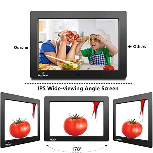 Image of Miracle Digital 10 inch Digital Picture Frame IPS HD Screen with 8GB Storage & 2GB RAM, 180 Wide View, Auto Rotate, Play Video & Music, Support SD Card /USB, Remote, Slideshow Display
