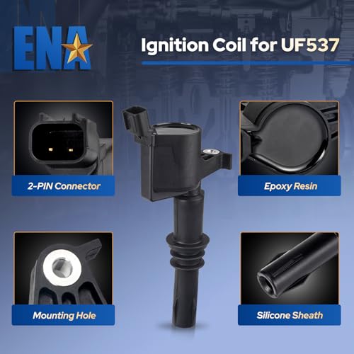 ENA 8 Ignition Coil Pack and Platinum Spark Plug Set 2005-2008 Compatible with Ford Expedition Explorer F150 F250 F350 F450 F550 Super Duty Navigator Mark 5.4L Replace# DG511 SP515 SP546 -Black by ENA - Image 7